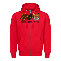 Red peace love tigers Zipper Hoodie - RanaPortraitStore