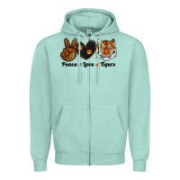 Seafoam peace love tigers Zipper Hoodie - RanaPortraitStore