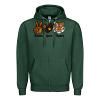 Sports Green peace love tigers Zipper Hoodie - RanaPortraitStore