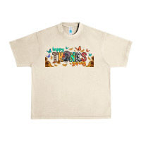 Sandshell Happy thanksgiving Urban Heavy Tee - CowhideDigitalArt
