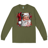 Army Green merry Christmas santa Long Sleeve Tee - CowhideDigitalArt