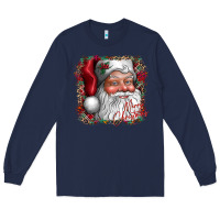 Navy merry Christmas santa Long Sleeve Tee - CowhideDigitalArt