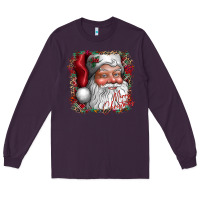 Plum merry Christmas santa Long Sleeve Tee - CowhideDigitalArt