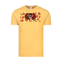 Vintage Mustard sugar skull rose libbey glass Vintage Tee - BundleAndBundleShop