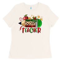 Bone Christmas Teacher Pencil Ladies Tee - FaDigitalArtStudio