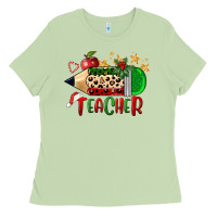 Christmas Teacher Pencil Ladies Tee | Teevron