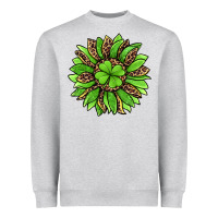 Heather Grey lucky leopard st patricks sunflower Heavyweight Sweatshirt - Jasminsmagicworld