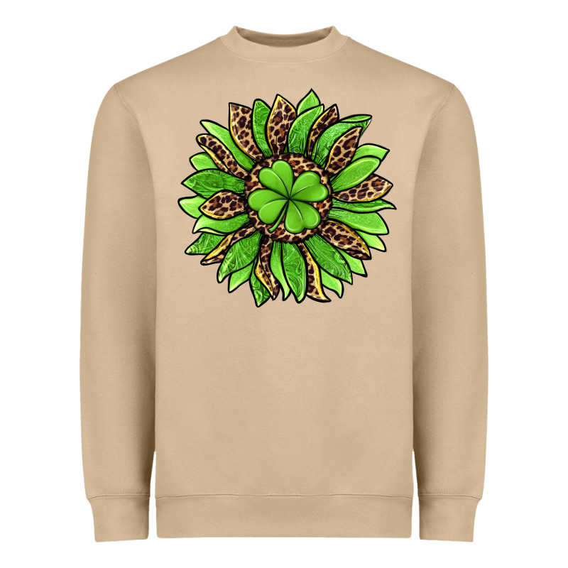 Lucky Leopard St Patricks Sunflower Heavyweight Sweatshirt by Jasminsmagicworld | Teevron