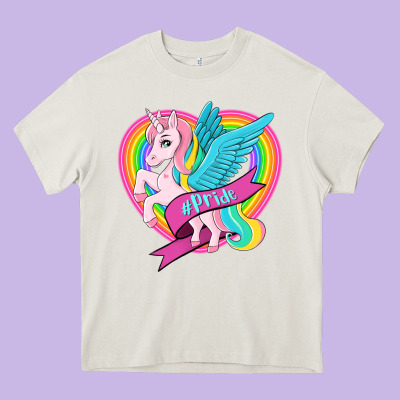 Pride Lgbtq Unicorn Heavy Core Tee Designed By Oliviacreatesart