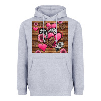Heather Grey valentines day western hearts and sunflowers Heavyweight Hoodie - Jasminsmagicworld
