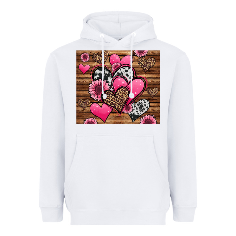 Valentines Day Western Hearts And Sunflowers Heavyweight Hoodie by Jasminsmagicworld | Teevron