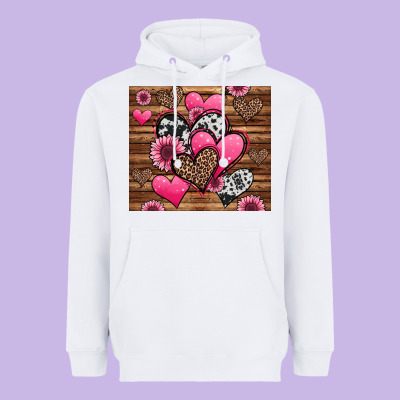 Valentines Day Western Hearts And Sunflowers Heavyweight Hoodie Designed By Jasminsmagicworld