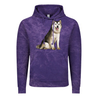 Cloud Purple Alaskan Malamute Dog Vintage Hoodie - LillyAllenDesigns