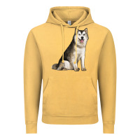 Vintage Mustard Alaskan Malamute Dog Vintage Hoodie - LillyAllenDesigns