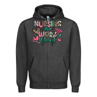 Charcoal Heather nursing is a work of heart Zipper Hoodie - RanaPortraitStore