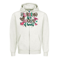 Oatmeal Heather nursing is a work of heart Zipper Hoodie - RanaPortraitStore