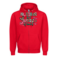 Red nursing is a work of heart Zipper Hoodie - RanaPortraitStore