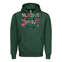 Sports Green nursing is a work of heart Zipper Hoodie - RanaPortraitStore