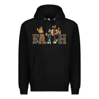 Black faith cross and butterfly with sunflower leopard and roses Premium Hoodie - Artiststas