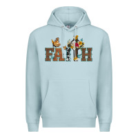 Blue Mist faith cross and butterfly with sunflower leopard and roses Premium Hoodie - Artiststas