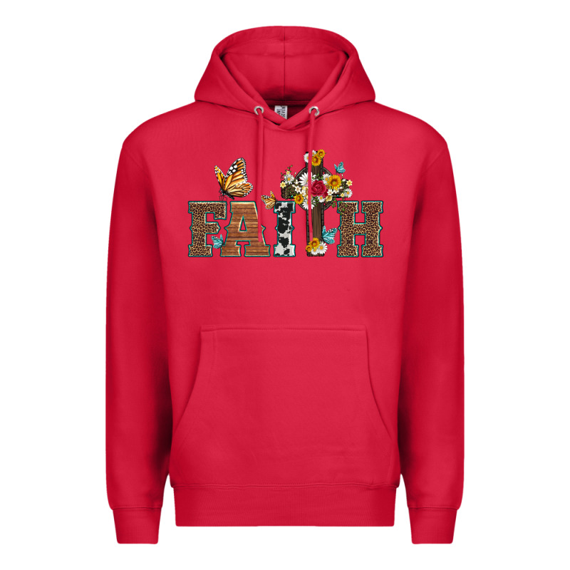 Faith Cross And Butterfly With Sunflower Leopard And Roses Premium Hoodie by Artiststas | Teevron