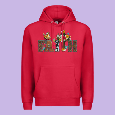 Faith Cross And Butterfly With Sunflower Leopard And Roses Premium Hoodie Designed By Artiststas