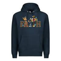 Navy faith cross and butterfly with sunflower leopard and roses Premium Hoodie - Artiststas