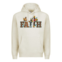 Oatmeal Heather faith cross and butterfly with sunflower leopard and roses Premium Hoodie - Artiststas