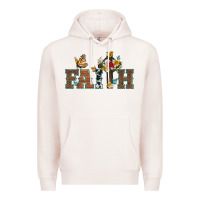 Pale Pink faith cross and butterfly with sunflower leopard and roses Premium Hoodie - Artiststas