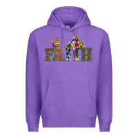 Purple faith cross and butterfly with sunflower leopard and roses Premium Hoodie - Artiststas