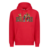 Red faith cross and butterfly with sunflower leopard and roses Premium Hoodie - Artiststas