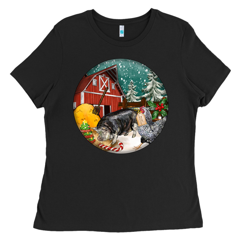 Christmas On The Farm Ladies Tee by FaDigitalArtStudio | Teevron