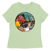Matcha Christmas On The Farm Ladies Tee - FaDigitalArtStudio