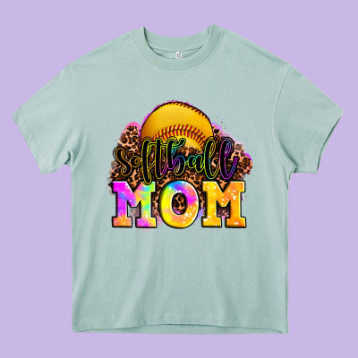 Softball Mom Heavy Core Tee Designed By Oliviacreatesart