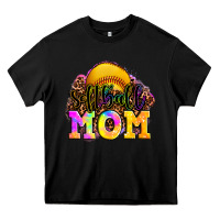 Black softball mom Heavy Core Tee - OliviaCreatesArt