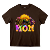 Chocolate Brown softball mom Heavy Core Tee - OliviaCreatesArt