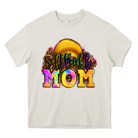 Cream softball mom Heavy Core Tee - OliviaCreatesArt