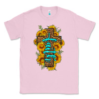 Bubblegum Pink faith sunflower leopard cross olivia Classic Tee - OliviaCreatesArt