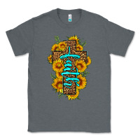 Charcoal Heather faith sunflower leopard cross olivia Classic Tee - OliviaCreatesArt