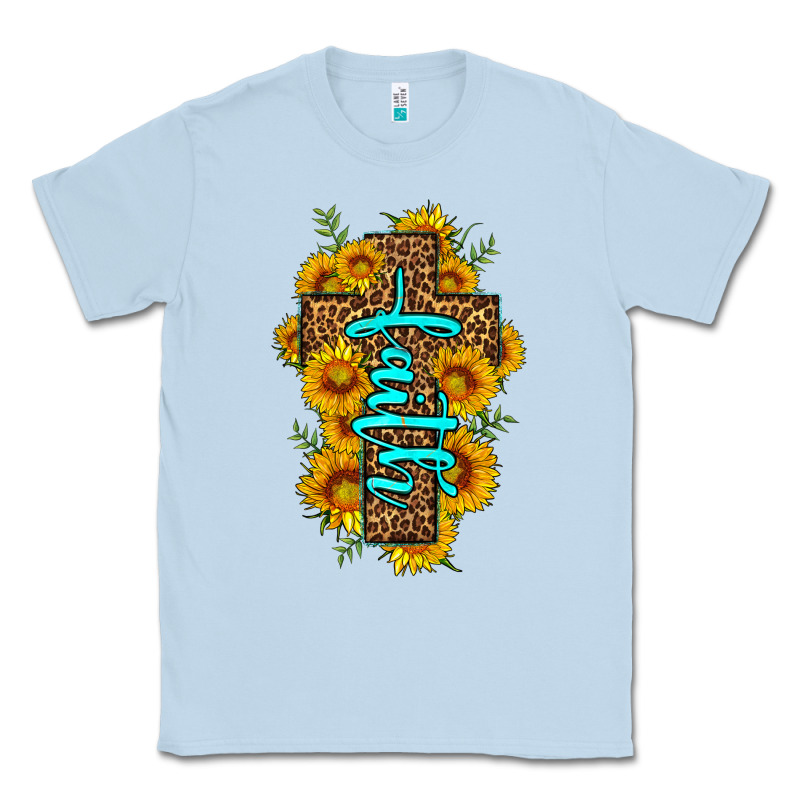 Faith Sunflower Leopard Cross Olivia Classic Tee by OliviaCreatesArt | Teevron