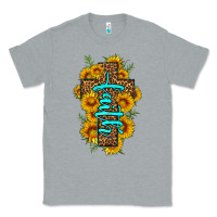 Heather Grey faith sunflower leopard cross olivia Classic Tee - OliviaCreatesArt