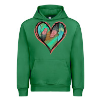 Emerald Feather Heart Urban Hoodie - Jasminsmagicworld