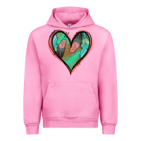 Fuchsia Pink Feather Heart Urban Hoodie - Jasminsmagicworld