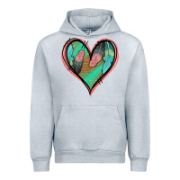 Heather Grey Feather Heart Urban Hoodie - Jasminsmagicworld