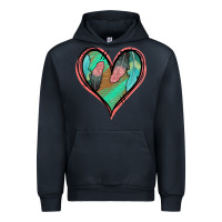 Navy Feather Heart Urban Hoodie - Jasminsmagicworld