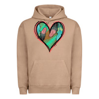 Pigment Burro Feather Heart Urban Hoodie - Jasminsmagicworld