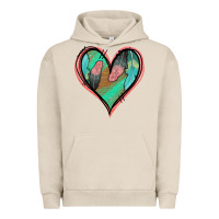 Pigment French Oak Feather Heart Urban Hoodie - Jasminsmagicworld