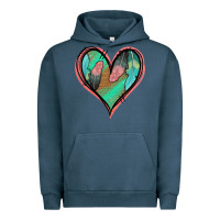 Pigment Midnight Navy Feather Heart Urban Hoodie - Jasminsmagicworld