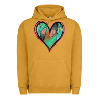 Pigment Peanut Butter Feather Heart Urban Hoodie - Jasminsmagicworld