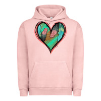 Pigment Salmon Feather Heart Urban Hoodie - Jasminsmagicworld